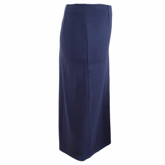 MAX MARA WEEKEND NAVY TEXTURED HIGH RISE SOFT KNIT PENCIL SKIRT - Picture 3 of 9